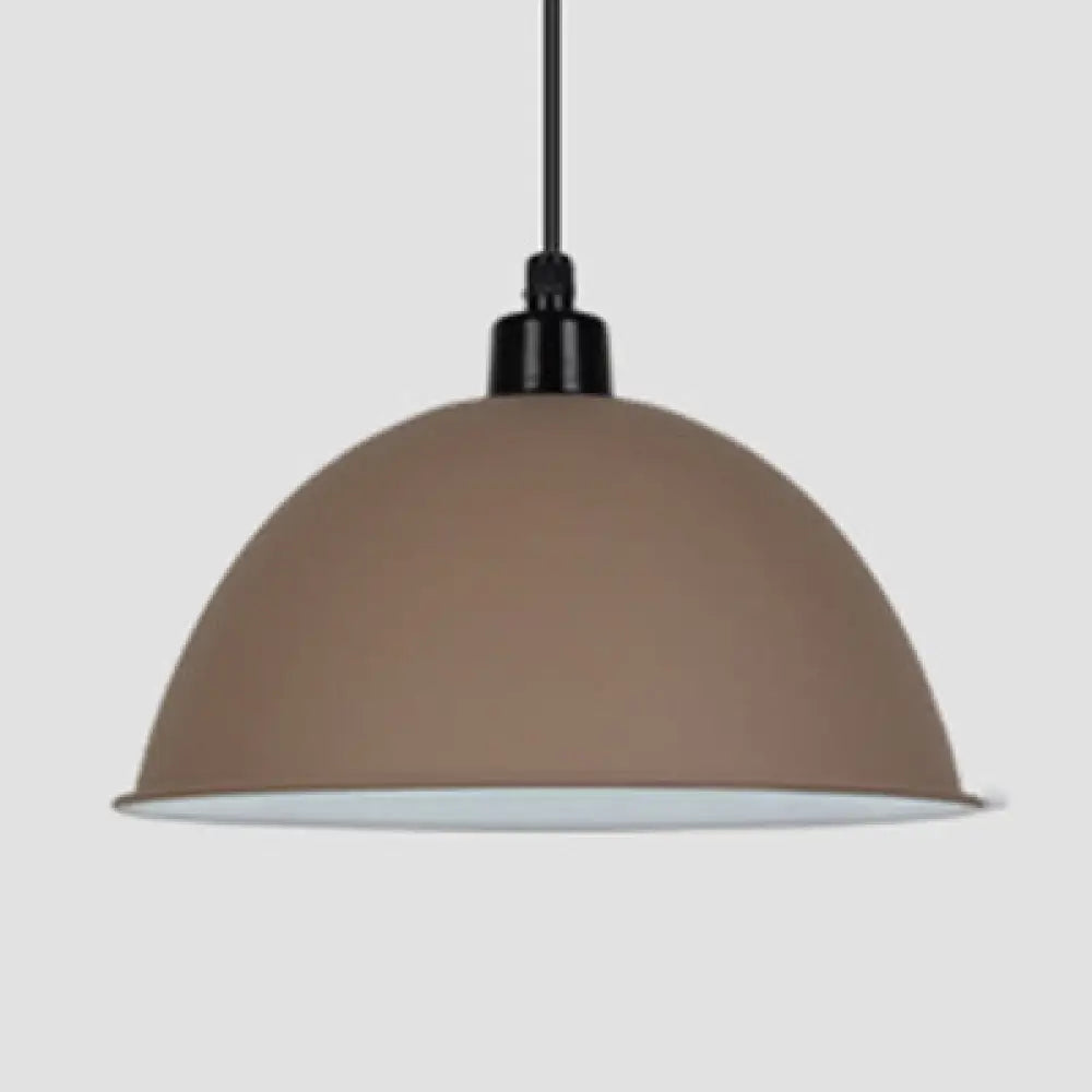 Nordic Gallery Café Aluminum Pendant Lamp: Stylish Bowl Hanging Light Coffee / 14’