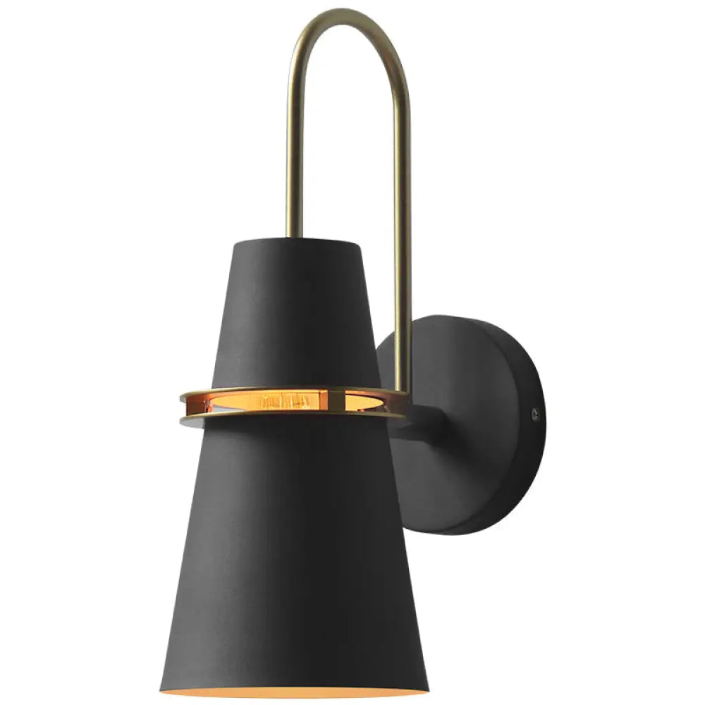 Nordic Horn-Shaped Wall Mount Reading Lamp For Bedroom With Metal Construction And Slit - 1 Head