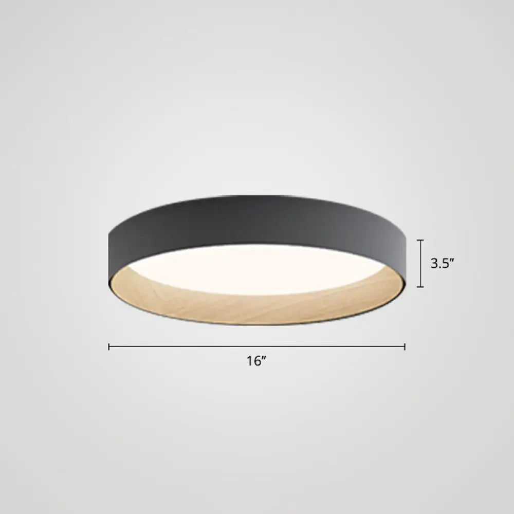 Nordic Led Ceiling Flush Mount Lamp With Acrylic Diffuser For Kitchen Grey / 16’ Third Gear