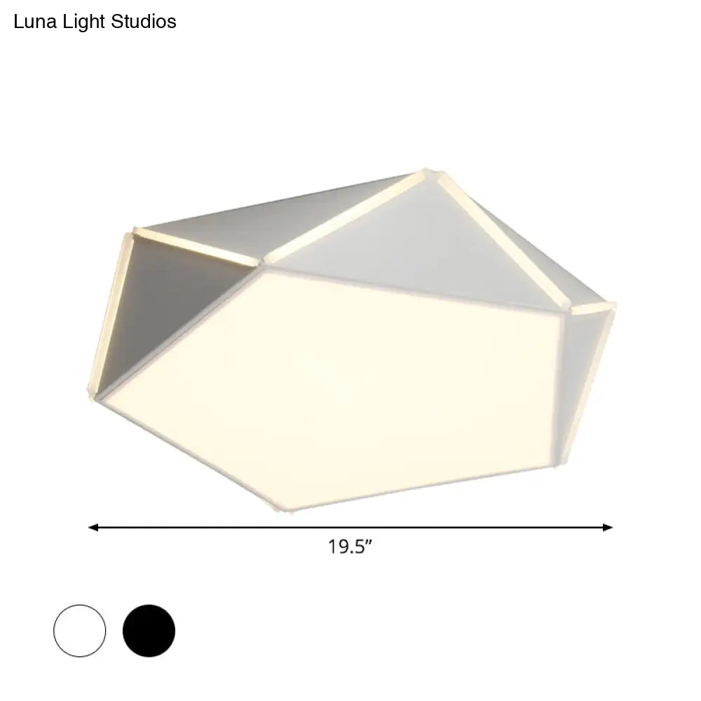 Nordic Led Ceiling Lamp - Pentagon Flush Mount Light With Acrylic Panel