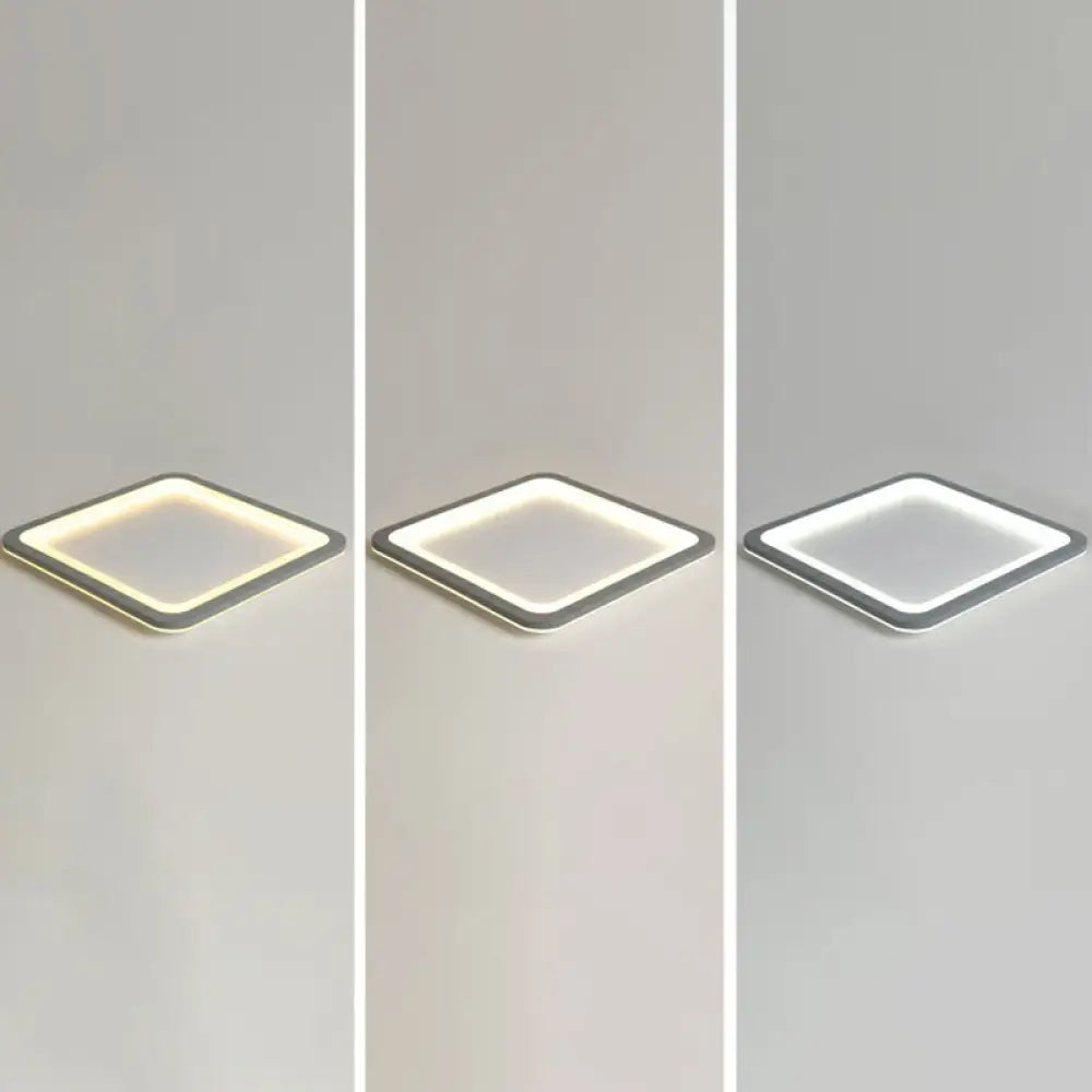 Nordic Led Ceiling Light: Dark Grey Ultra-Thin Flush Mount With Acrylic Shade Gray / 14.5 Third Gear