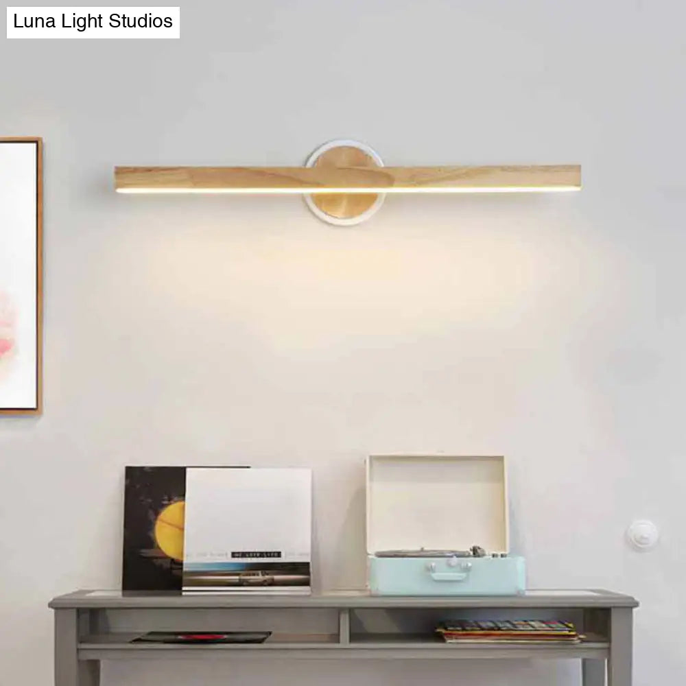 Nordic Led Wooden Vanity Sconce Light For Modern Bathroom Décor