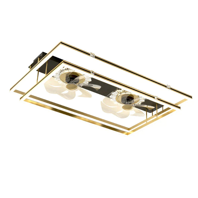 Nordic Light Luxury Fan Living Room Square Ceiling Lamp Simple Dining Room Bedroom Lamp Ceiling