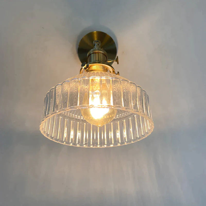 Nordic Literature And Art Fresh Bedroom Glass Brass Copper Wall Lamp Copper Wall Lamps