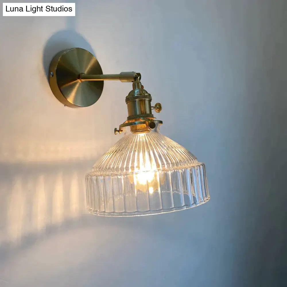 Nordic Literature And Art Fresh Bedroom Glass Brass Copper Wall Lamp Copper Wall Lamps