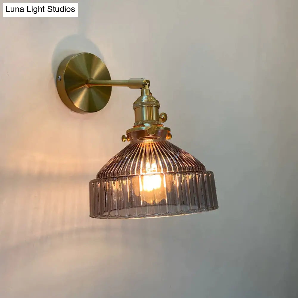 Nordic Literature And Art Fresh Bedroom Glass Brass Copper Wall Lamp Copper Wall Lamps