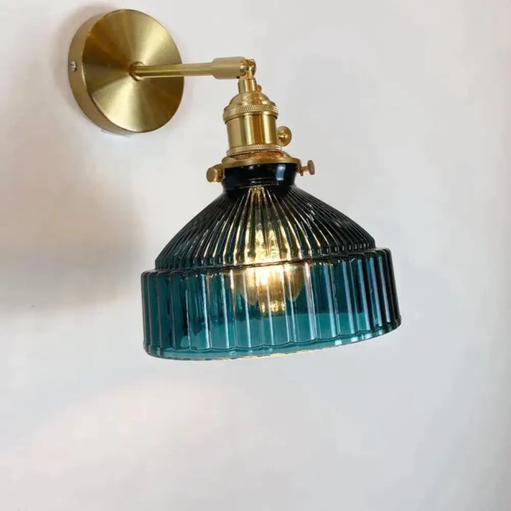 Nordic Literature And Art Fresh Bedroom Glass Brass Copper Wall Lamp Copper Wall Lamps