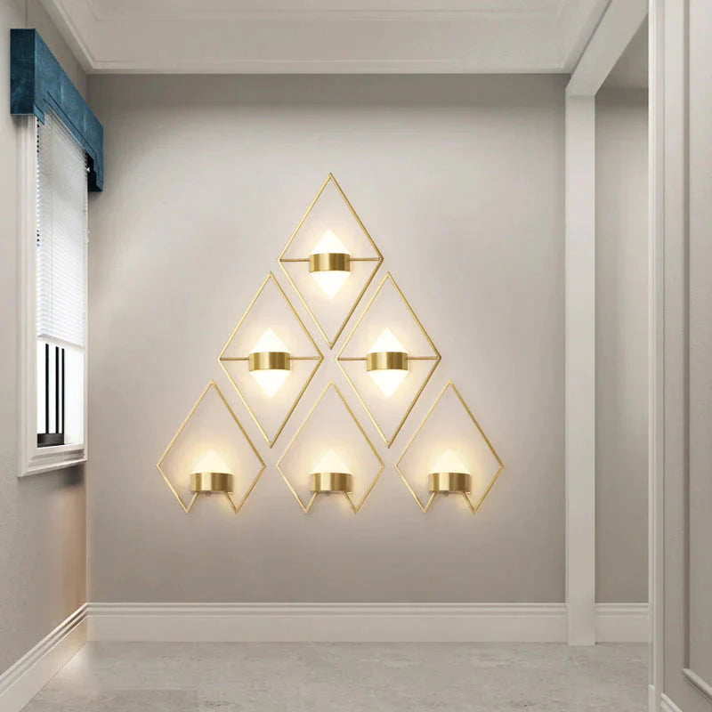 Nordische Wohnzimmer-Hintergrund-Kupfer-Wandlampe