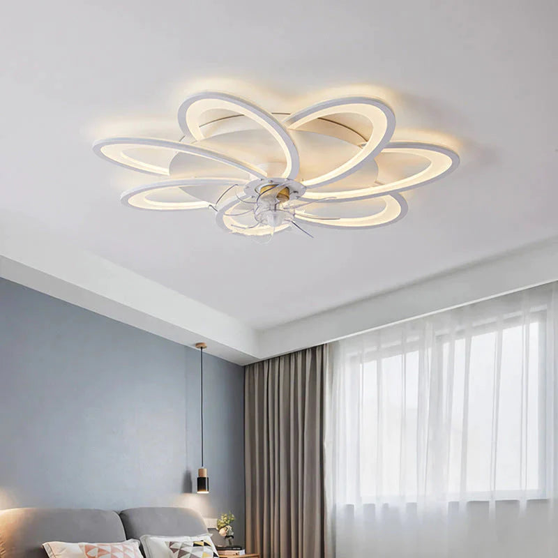 Nordic wohnzimmer led kreative smart windmühle decke fan licht