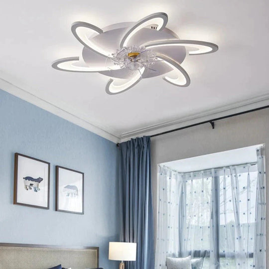 Nordic wohnzimmer led kreative smart windmühle decke fan licht
