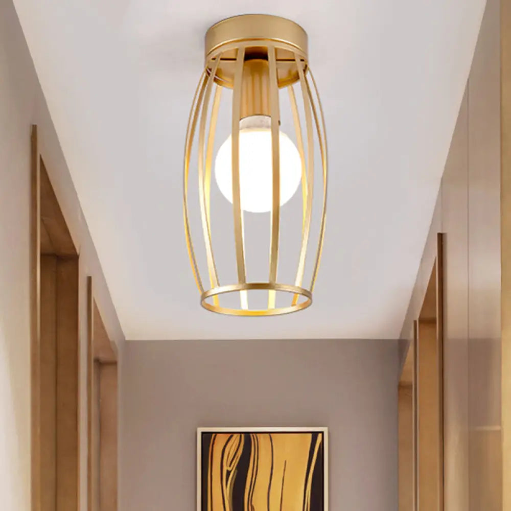 Nordic Metal Ceiling Mount Lamp | Oval Flush Light 1 Corridor Lighting -