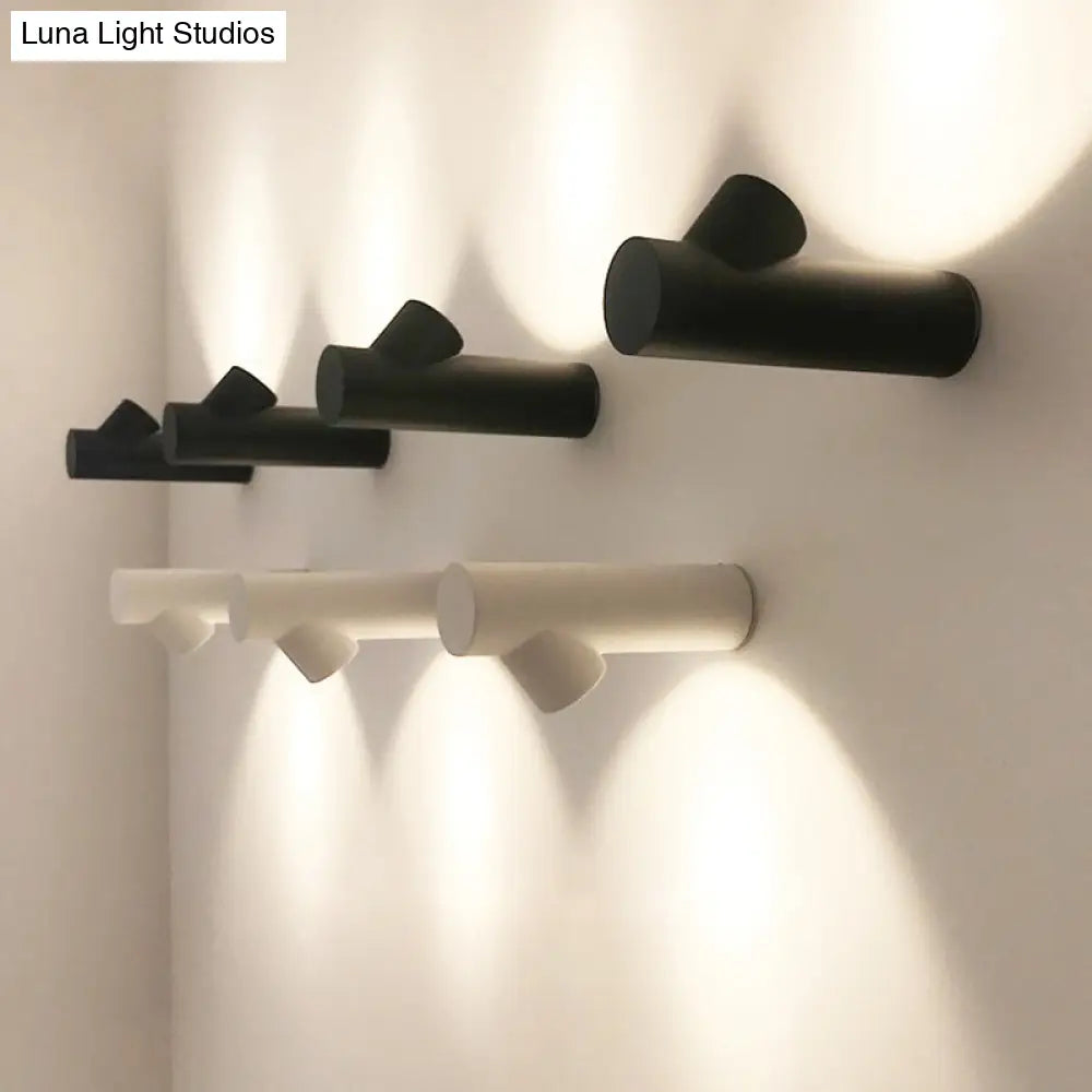 Nordic Metal Led Wall Sconce In Black/Grey/White - Bedside Lighting Solutions