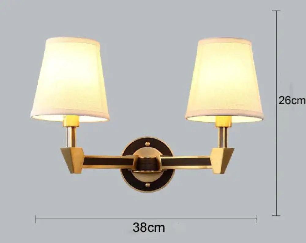Nordic Minimalist Bedroom Bedside Full Copper Wall Lamp Double Copper Wall Lamps