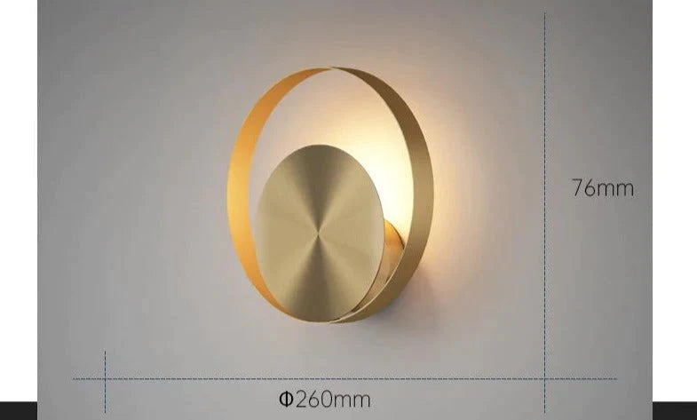 Nordic Minimalist Nachttischlampe Schlafzimmer Vollkupfer Wandleuchte