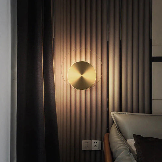 Nordic Minimalist Nachttischlampe Schlafzimmer Vollkupfer Wandleuchte