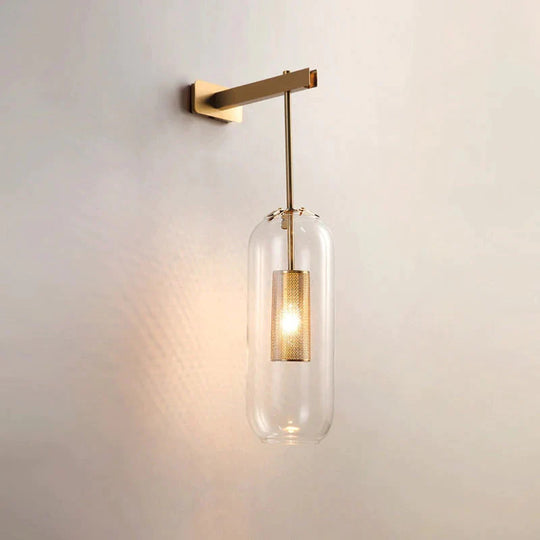 Nordischer moderner Dekor-Glaslampenschirm für Schlafzimmer-Studienzimmer-Treppen-Kunst-Wandlampe