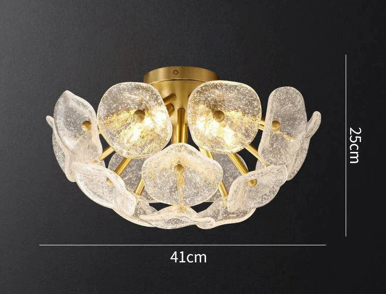 Nordische moderne leichte Luxus-Kristall-Kupfer-Lampe Deckenleuchte