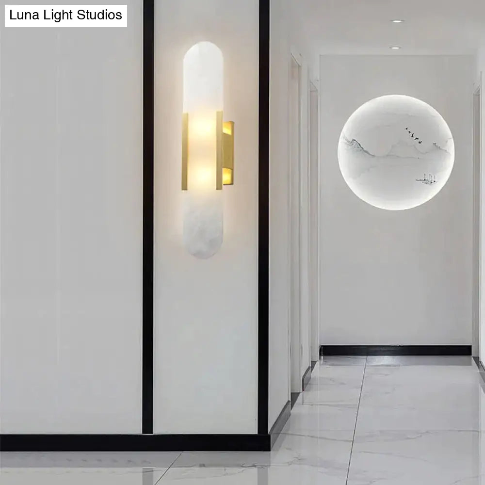 Nordic Modern Simple Copper Marble Wall Lamp Stair Study Bedroom Copper Wall Lamp Copper Wall Lamps