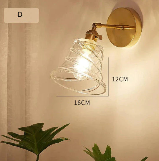 Nordic Retro Wohnzimmer Schlafzimmer Nachttisch Vollkupfer Wandleuchte