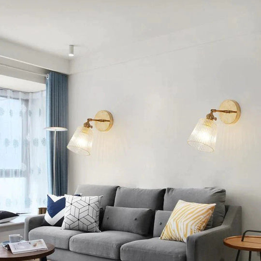 Nordic Retro Wohnzimmer Schlafzimmer Nachttisch Vollkupfer Wandleuchte