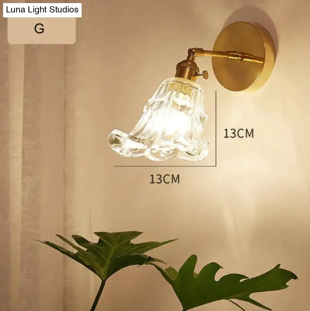 Nordic Retro Livingroom Bedroom Bedside Full Copper Wall Lamp G / No Light Bulb Copper Wall Lamps