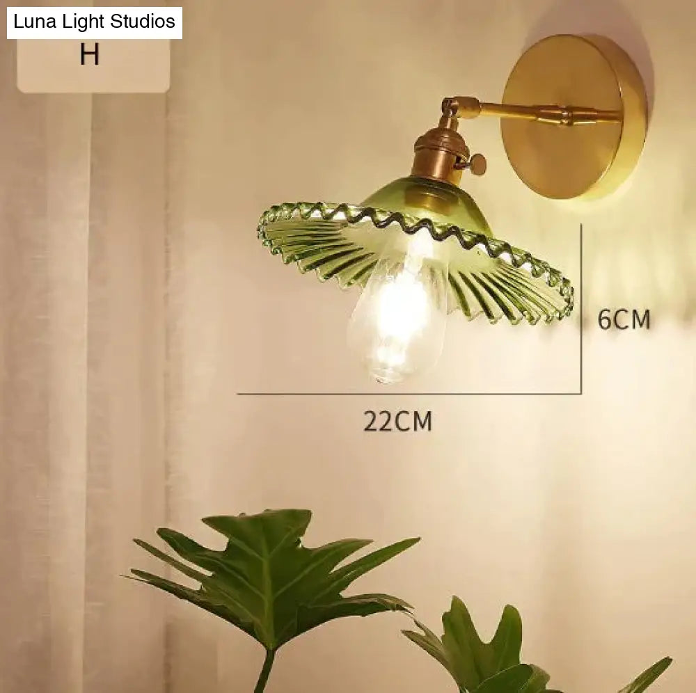 Nordic Retro Livingroom Bedroom Bedside Full Copper Wall Lamp H / No Light Bulb Copper Wall Lamps