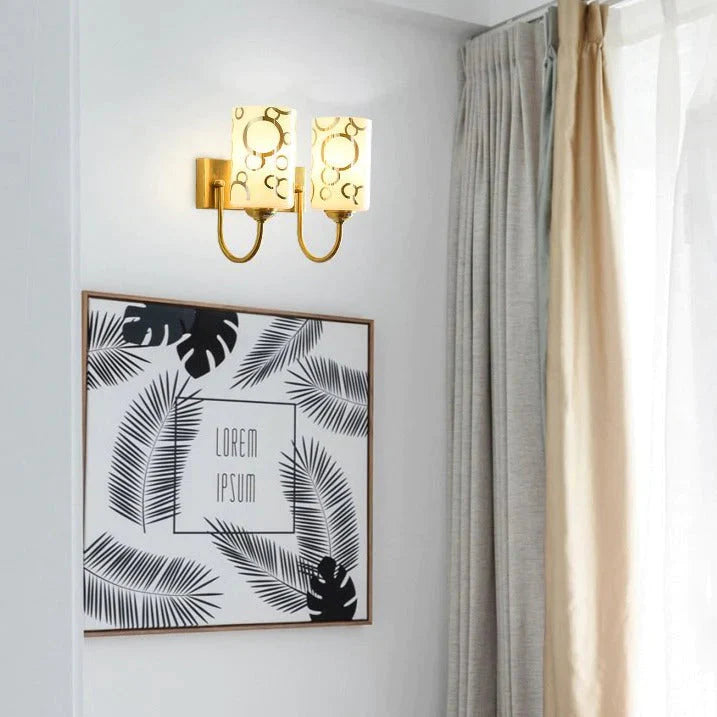 Nordic Einfache Wohnzimmer Hintergrund Wand Alle Kupfer Wand Lampe