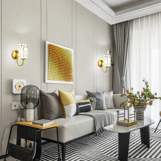 Nordic Einfache Wohnzimmer Hintergrund Wand Alle Kupfer Wand Lampe