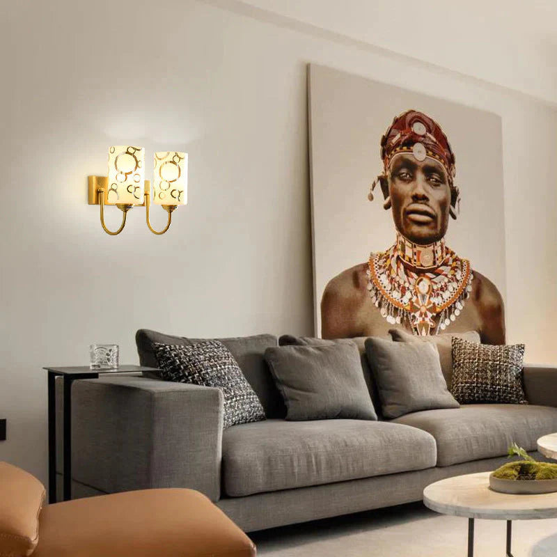 Nordic Einfache Wohnzimmer Hintergrund Wand Alle Kupfer Wand Lampe