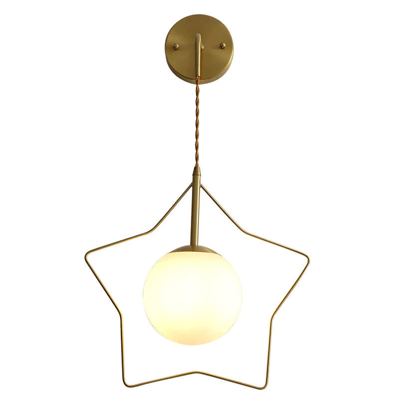 Nordic Star Wandleuchte Kupfer Schlafzimmer Nachttischlampe Moderne minimalistische Wohnzimmer Kupfer Wandleuchte