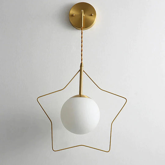 Nordic Star Wandleuchte Kupfer Schlafzimmer Nachttischlampe Moderne minimalistische Wohnzimmer Kupfer Wandleuchte