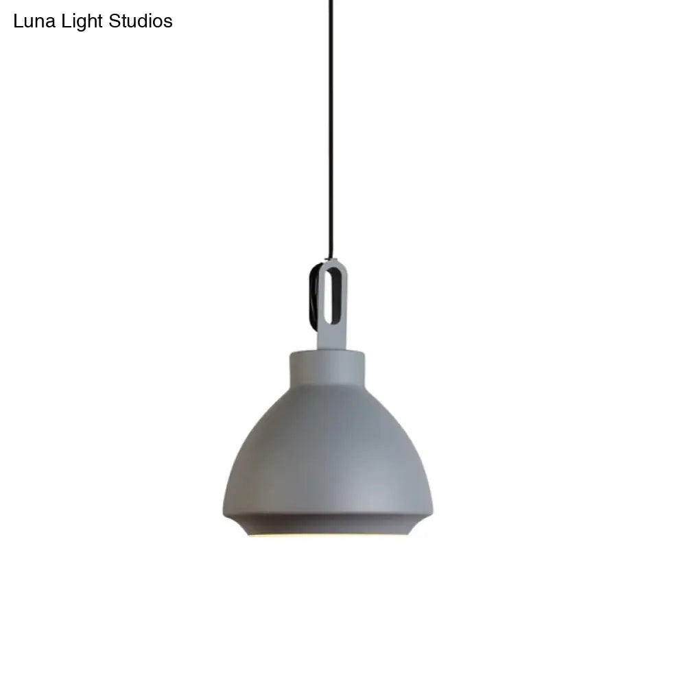 Nordic Style Metal Ceiling Pendant Light With Dome Shade For Living Room - Black/Grey