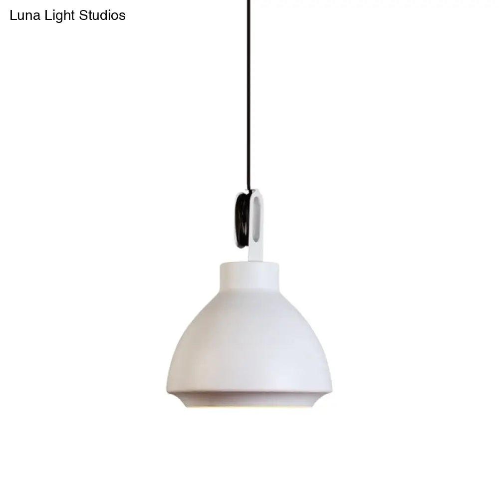 Nordic Style Metal Ceiling Pendant Light With Dome Shade For Living Room - Black/Grey