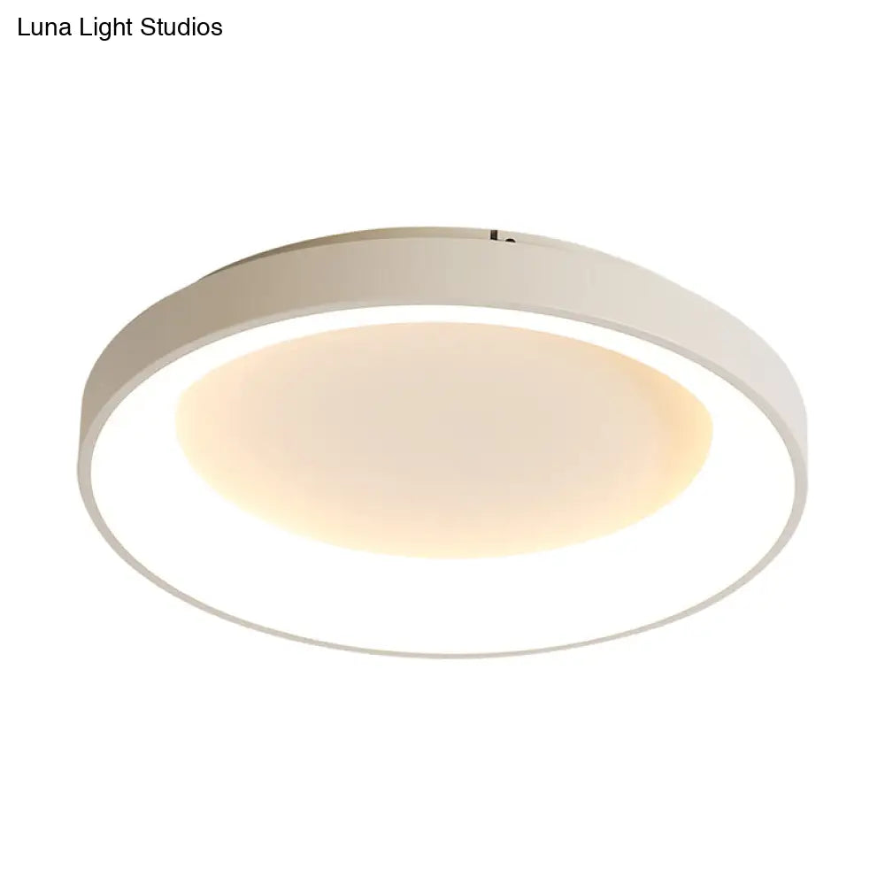 Nordic Style Plate Iron Ceiling Fixture Led Flush Mount Lamp In Grey/White For Bedroom - Available