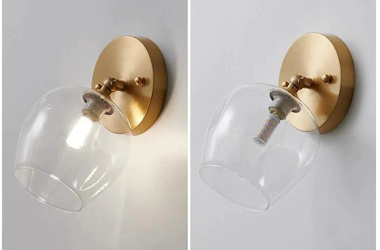 Nordic Wind Schlafzimmer Nacht Flur Kupfer Wandleuchte