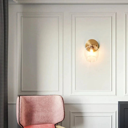 Nordic Wind Schlafzimmer Nacht Flur Kupfer Wandleuchte