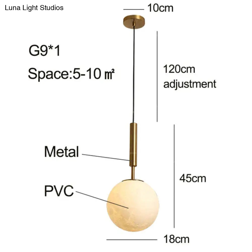 Pendant Lights 3D Lunar Lampshade Lamp Fixtures Luminaria Living Room Bar Bedroom Postmodern Pendant Lighting Lustre