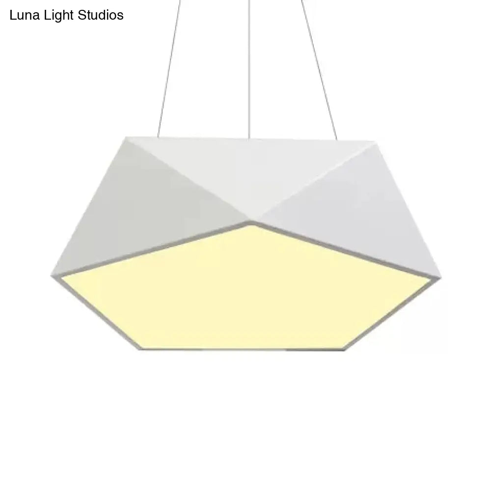 Pentagon Pendant Lighting Metal Ceiling Lamp Fixture With Led And Acrylic Diffuser