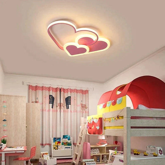 Pink Led Chandelier Light For Girl Bedroom Plafond Acrylic Lighting Lamp Modern New Fixture