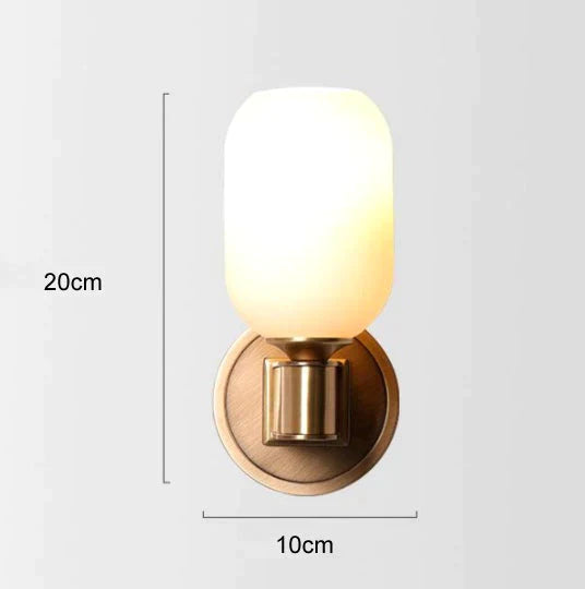Post modern Light Luxury Crystal Copper Wall Lamp White lampshade Copper Wall Lamps