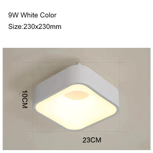 Round/Square/Triangle Modern Led Ceiling Lights For Living Room Bedroom Study Dimmable + Rc Lamp