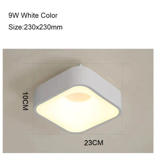 Round/Square/Triangle Modern Led Ceiling Lights For Living Room Bedroom Study Dimmable + Rc Lamp