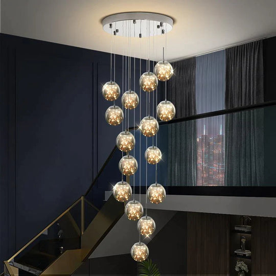 Raloo - Modern Led Glass Ball Chandelier Pendant Lighting