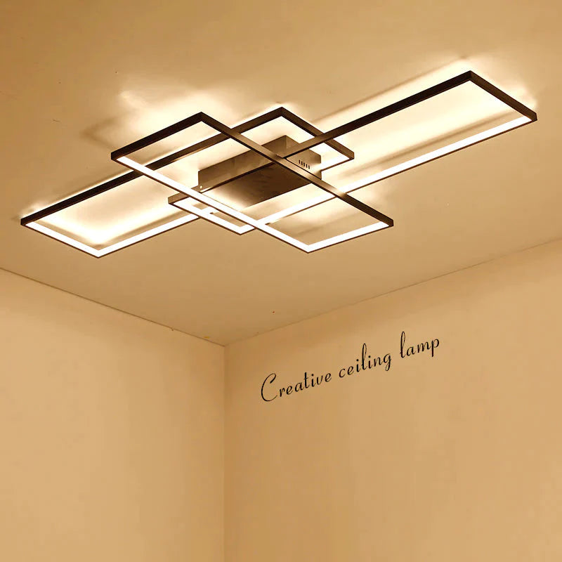 Rechteckige moderne LED-Deckenleuchten aus Aluminium für Wohnzimmerschlafzimmer