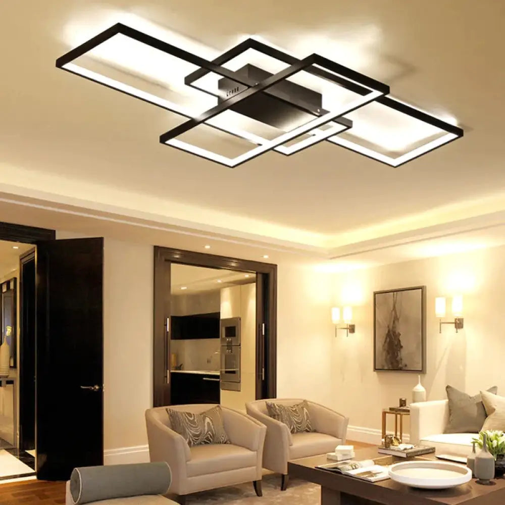 Rectangle Aluminum Modern LED Ceiling Lights For Living Room Bedroom Ceiling