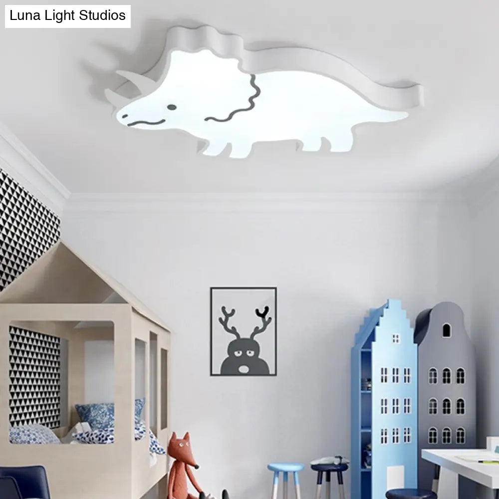 Roaring Fun: Dinosaur Design Led Flush Pendant Light For Kids’ Rooms Ceiling