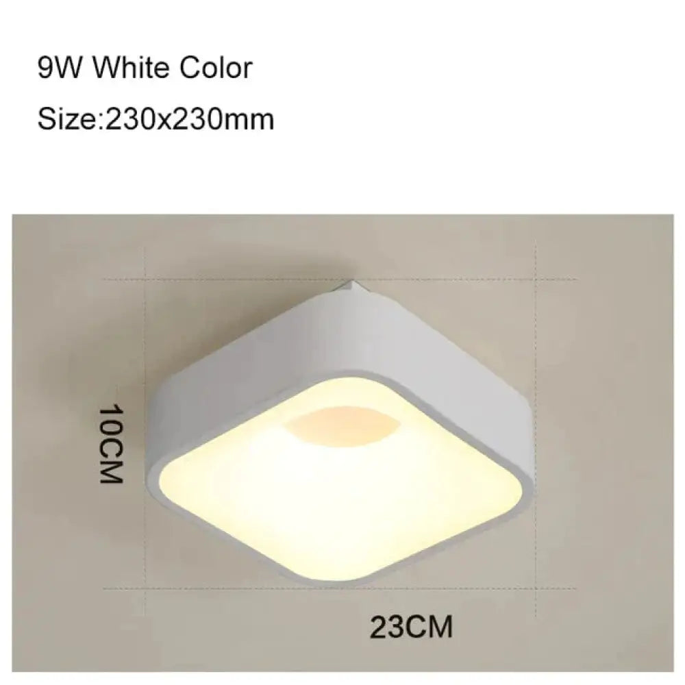 Round/Square/Triangle Modern Led Ceiling Lights For Living Room Bedroom Study Dimmable + Rc Lamp