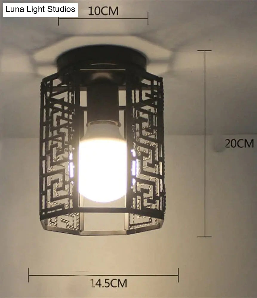 Scarlett Vintage Industrial Iron Cage Led Ceiling Lights Ceiling