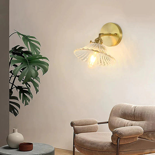 Sherri - Retro Kupferblume | Wandlampe