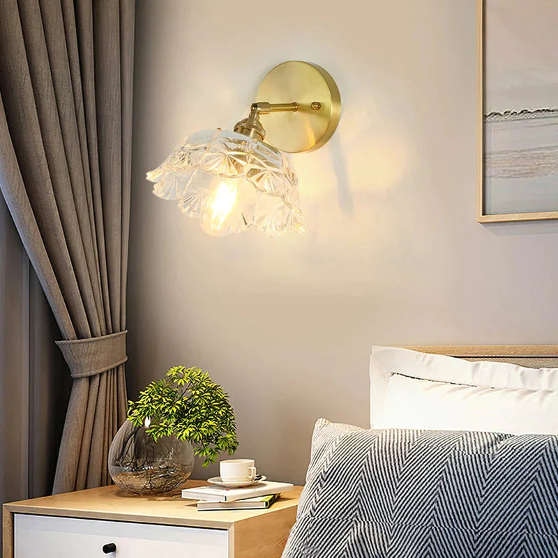 Sherri - Retro Kupferblume | Wandlampe